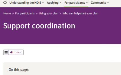 NDIS Support Coordination