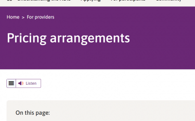 NDIS Pricing Arrangements